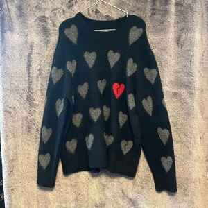 amore heart motif relaxed fit sweater